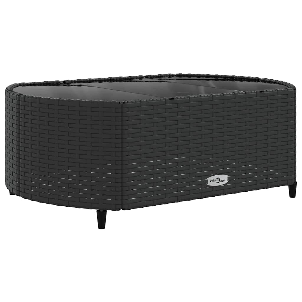 vidaXL 9 piece Garden Sofa Set with Cushions Black Poly Rattan