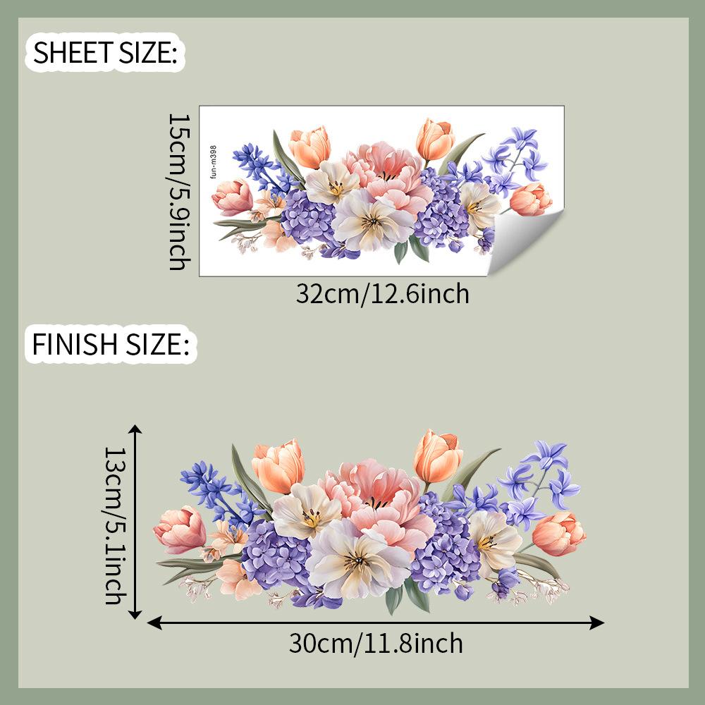 Painted Flowers Leaves Bathroom Toilet Home Beautification Decorative Stickers