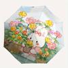 1pc Bunny in the Garden Automatic Opening and Closing Fashion Umbrella - Small Umbrella Suitable for Various Occasions, Portable 3-Fold Small Umbrella