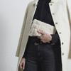 Cream Fur Cosmetic Bag/Pouch With Zipper