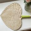 Handmade Chinese-Style Summer Fan: Woven Cattail, Handle-Wrapped, Home Decor
