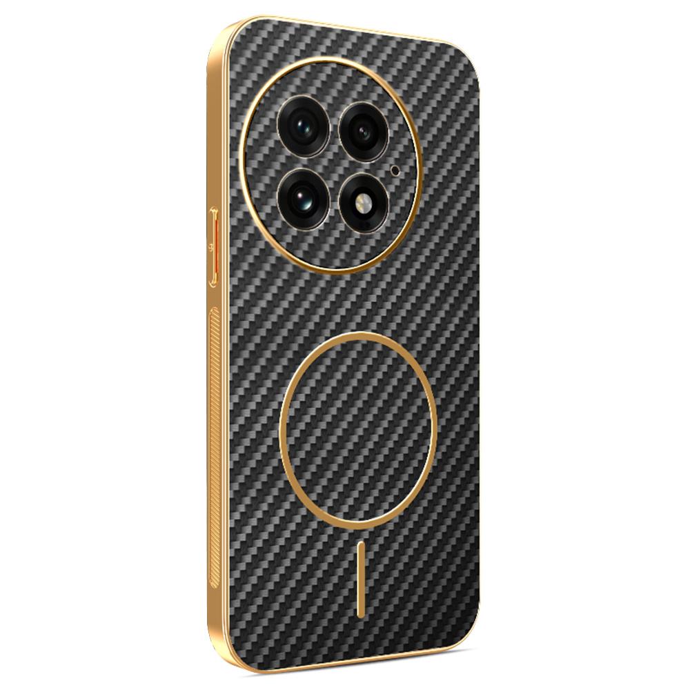 For OnePlus 13 Phone Case Carbon Fiber Textured Electroplated TPU Back Cover