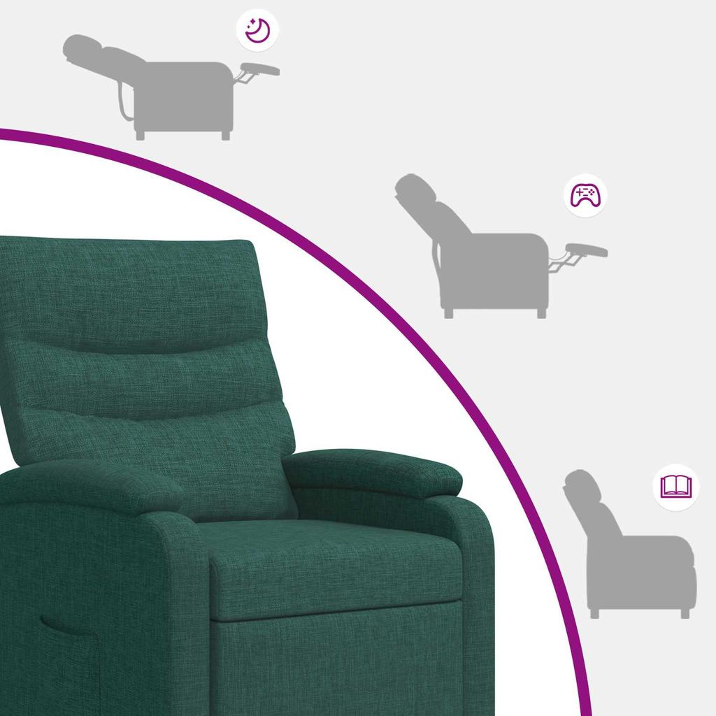 Recliner Dark Green Fabric