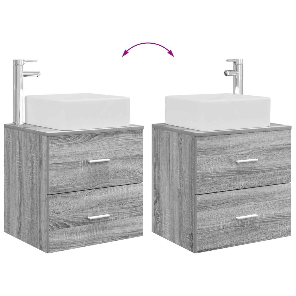 Bathroom Furniture Set 2 Pcs Grey Sonoma Particleboard