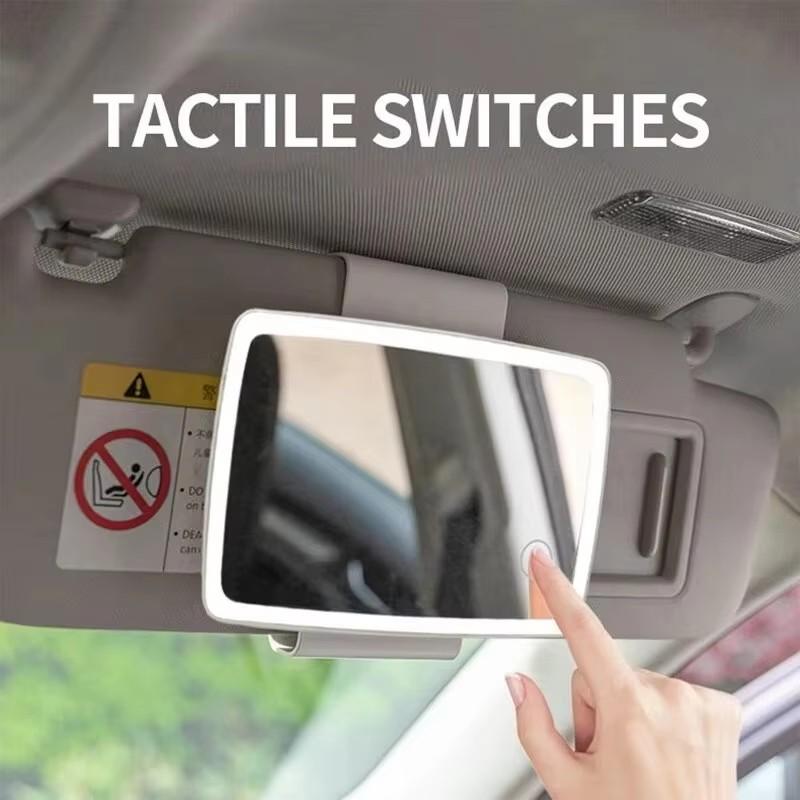 Car Interior Accessories Auto Visor Three Adjustable Gears Makeup Mirror with Led Lights for Girls Women Interior Mirrors6
