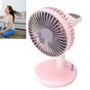 Desk Fan 3 Speed USB Charging Simple 1200mAh Quiet Portable Table Fan for Office Outdoor Home Pink