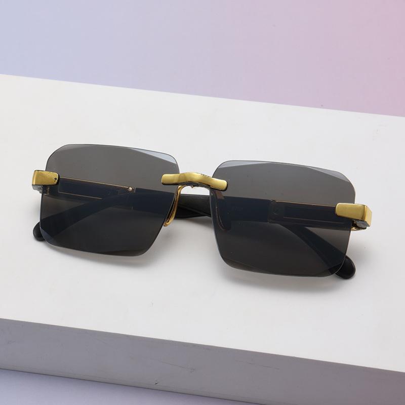 

Longbao Crystal Glasses Old Stone Mirror Frameless Trimmed Business Titanium Legs Handmade Eye-Catching