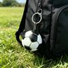 Keychain Pendant with LED Light Realistic Football Design Keyring Compact Bag Decoration Night