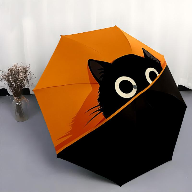 1 Stück Katzen-Taschen-Mode-Regenschirm mit automatischer Öffnungs-/Schließfunktion, 8-Speichen, winddicht, tragbar, für den täglichen Gebrauch317