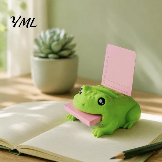 Desktop Organizer for Sticky Notes Cute Note Holder Toad, Desk Notepad Holder, Fun Pen Funny Memo Stand Stand, Office Accessory Gift Friends