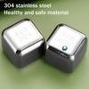 Stainless Steel Ice Cubes Set with Clips Reusable Drink Chillers Quick Freezing Metal Whiskey Chilling Stones for Beer Cocktails