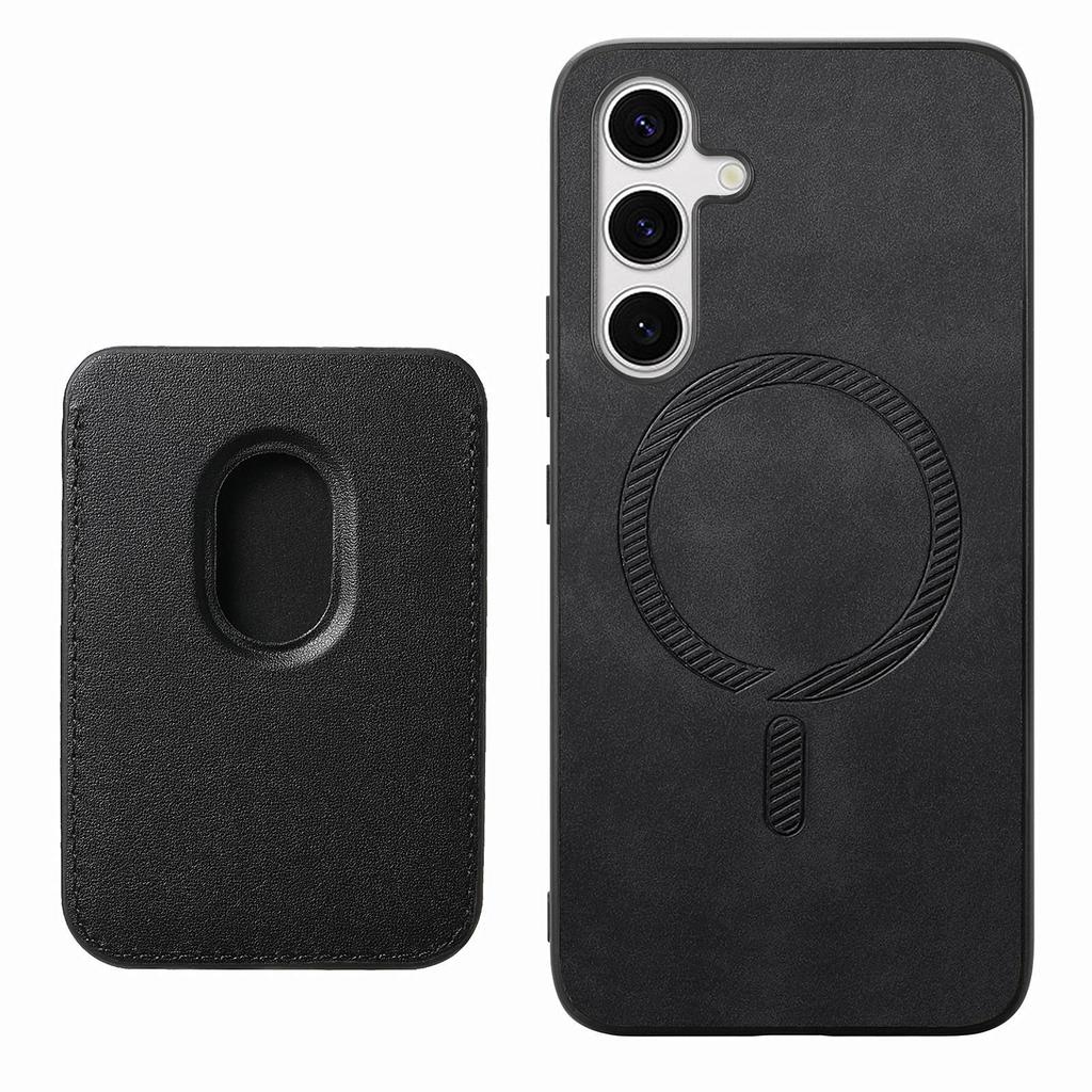 For Samsung Galaxy S25+ Case Detachable Magnetic Card Bag Leather Phone Back Cover