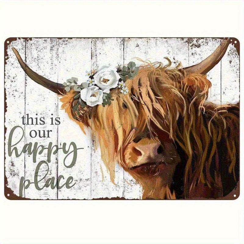 Retro Metal Animal Wall Art for Home Kitchen Farm Cafe Garden