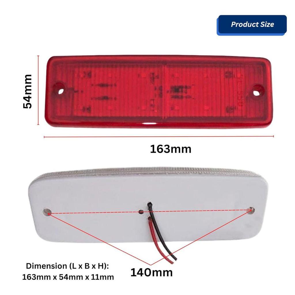 Luz Lateral Marcadora Led Roja Remolque Rv Marcador Rectangular Led/SMD Marcador de Gálibo Para Camión Remolque Rv Autocaravana Furgoneta Pickup Suv A Prueba de Golpes Ajuste Universal