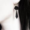 Victorian-Style Black Rose Teardrop Earrings