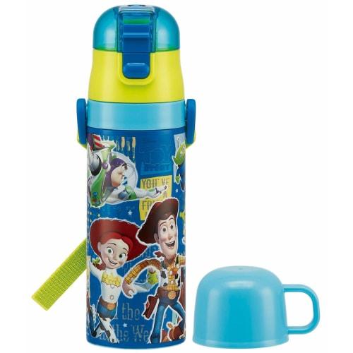 Skater Kids' 2-Way Stainless Steel Water Bottle with Cup, Toy Story 19 Disney Design, 430ml (SKDC4)