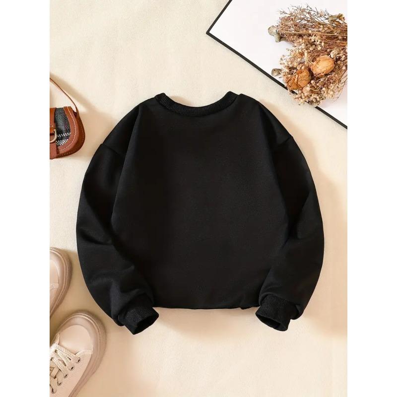 Kids Sweatshirt Creative Letter Pattern Stylish Casual Round Neck Sweatshirt Suitable for Everyday Parties, Vacations, And Gifts