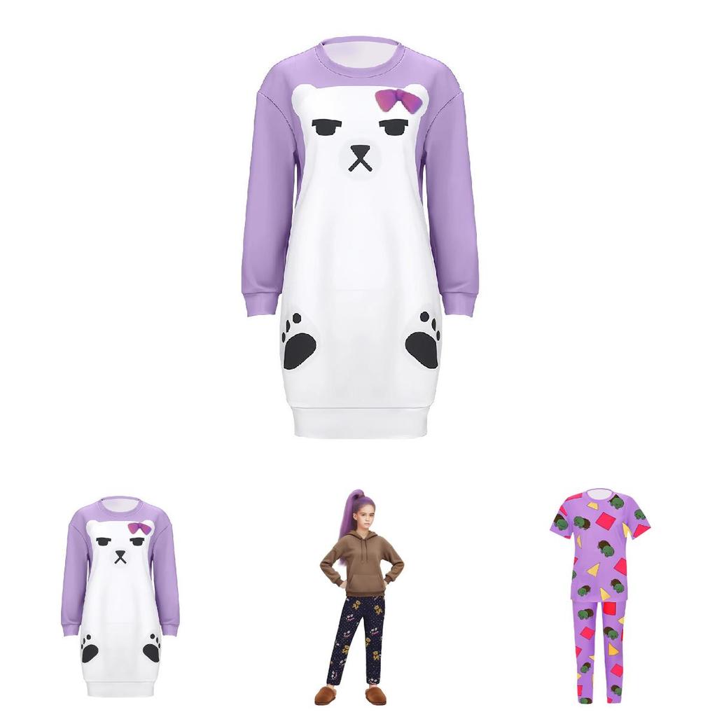 Kpop Demon Hunters Rumi Mira Zoey Zestaw piżamowy do cosplayu z poliestru na występy sceniczne