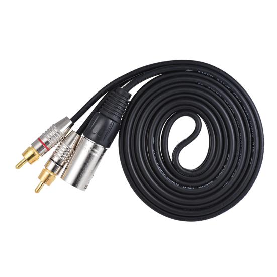 3M 1 XLR To 2 RCA Male Plug Stereo Audio Cable Connector Y Splitter Wire Cord