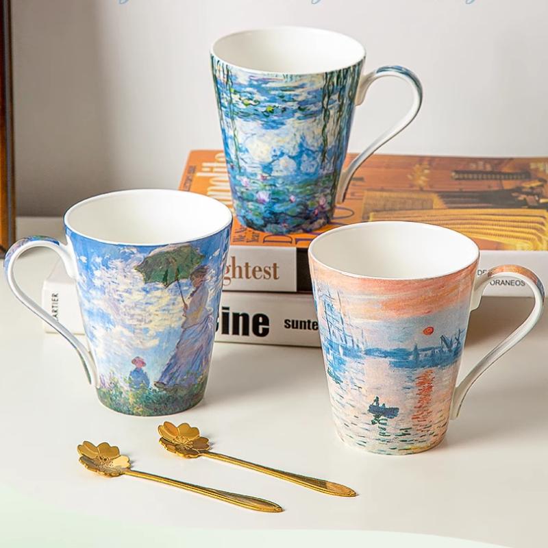 Bone China Mug Light Luxury Afternoon Tea Cup European Style Couple Coffee Mug Office Bone China Cup Exquisite