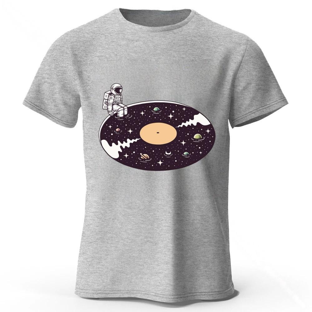 Summer New Universe Vinyl Record Music Pure Cotton Tshirt for Menwomen Fashion Casual Plus Size Loose Short Sleeved Soft Top