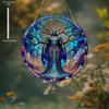  Vintage Acrylic Heavenly Guardian, Suncatcher, 2D Round Acrylic Hanging, Stained Glass Style Window Decor for Farmhouse Garden and Yard 