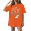 Women's Round Neck Short Sleeve T-Shirt with Music Festival Print for Casual Events