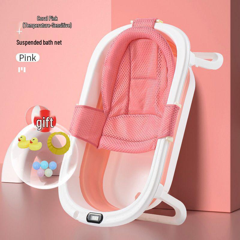 Foldable Baby Reclining Bath Tub, Large Infant Bathtub for Home Use