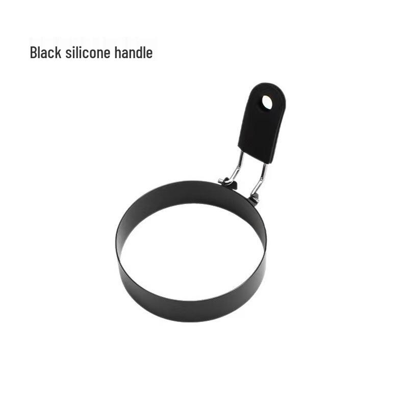 Non-stick Egg Frying Pan with Silicone Handle and Stainless Steel Ring