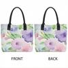 Borsa in Tela con Fiori ad Acquerello Grande Capacità Borsa a Mano Casual per Donna Shopping Quotidiano Viaggio Borsa a Spalla