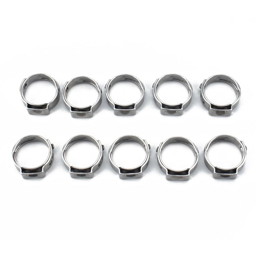 60PCS Single Ear Stainless Steel Car Hydraulic Hose Clamps O-Clips Pipe Fuel Air Pipe Clamp 1/2" with Pliers Tool
