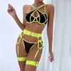Sexy Lingerie Three-Piece Cross Stitching Underwear Sexy Suit