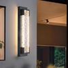 Appliques murales d'extérieur modernes Éclairage de porche Lampe de jardin Lampe murale longue bande Acier inoxydable Étanche Applique murale Luminaires