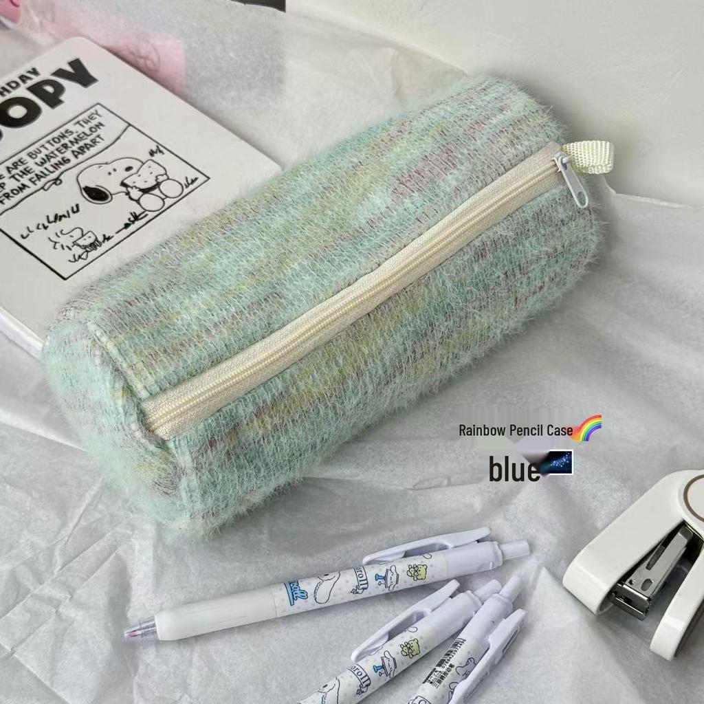 Rainbow Fresh Large Cylindrical Pencil Case - Cute and Spacious Student Stationery Bag