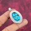 Blauer Türkis Handgemachter Edelstein Anhänger, 925 Sterling Silber Antik Schmuck Anhänger, Für Verlobungsgeschenk