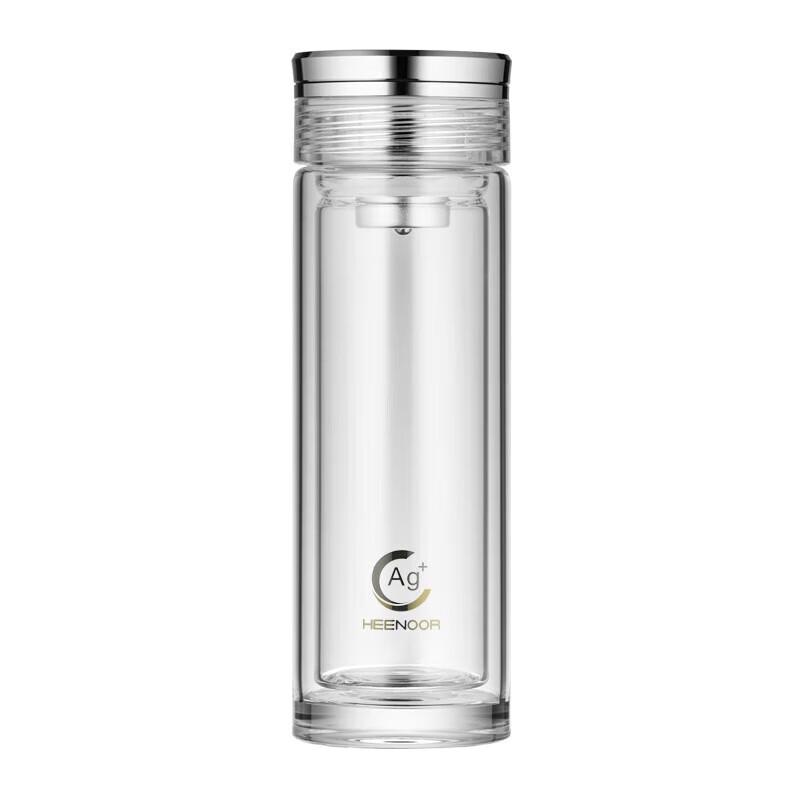 XINUO Double Wall Glass Tea Infuser Travel Mug