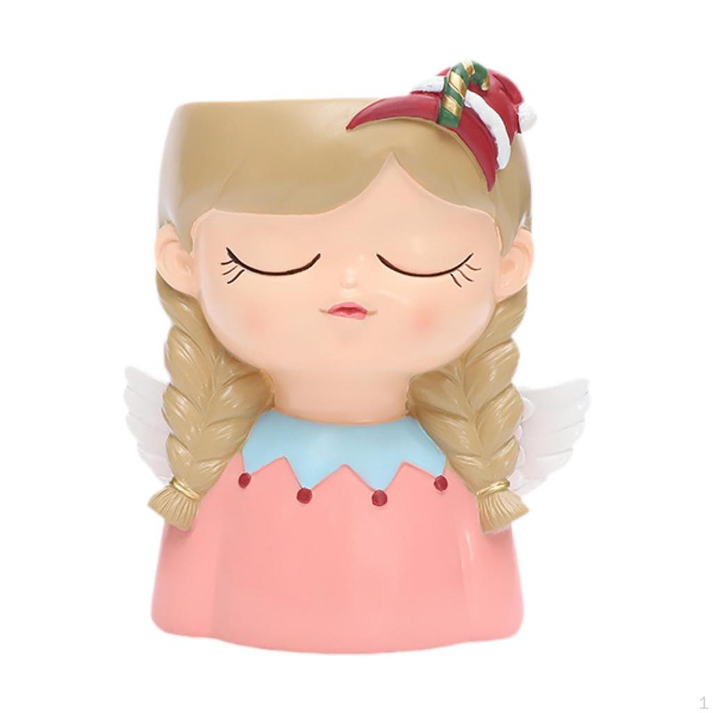 Creative Cute Girl-Shaped Resin Plant Pot, Decorative Indoor And Outdoor Tabletop Flower