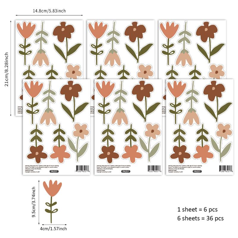 

Boho Cartoon Creative Flowers Wall Stickers for Children s Room Baby Girl Boys Room Decoration Wallpaper Nordic Nursery Decals 6sheets