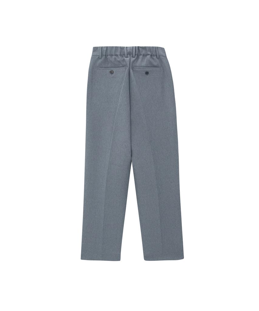 Beoteunseoul Two-Pleated Wide Elastic Waist Pants (Gray)