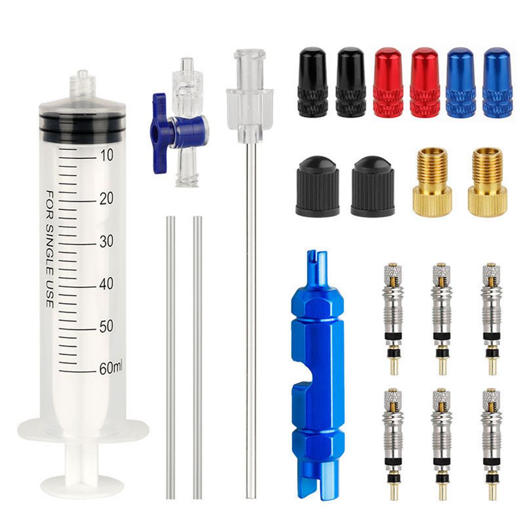 Road Bike Tire Repair Kits Mountain Bike Tubeless Tyre Sealant Syringe 60ml Bicycle Tire Fluid Injection Tool Enduring