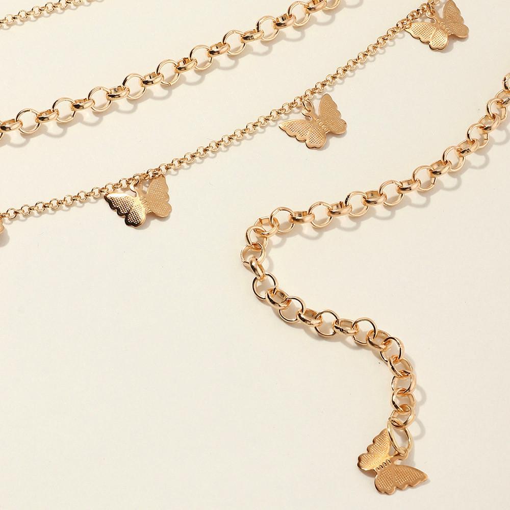 Retro Butterfly Element Multi-layer Fringed Body Chain, Personalized Versatile Geometric Waist Chain