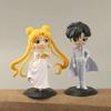 16CM Sailor Moon Anime Actionfiguren Tsukino Usagi Cartoon PVC Modell Spielzeug Ornamente Kawaii Cosplay Figur Kinder Paar Geschenk
