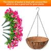 Yousheng Artificial Hanging Flowers Basket UV Resistant Outdoor Fake Hanging Plants Colorful Faux Silk Flowers Eucalyptus In Basket for Porch Patio