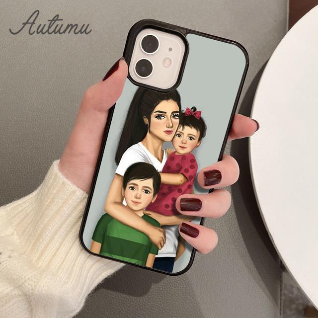 Dziecko mama mama matka dziewczyna królowa etui na telefon iPhone 11 12 13 14 Pro Max mini XR XS SE 2020 7 8 Plus Samsung S21 S22 shell