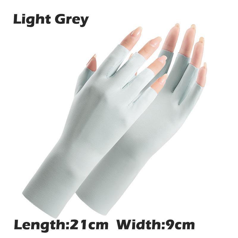 1 par de luvas femininas, luvas sem dedos, proteção solar, luvas de direção ao ar livre, luvas respiráveis de verão