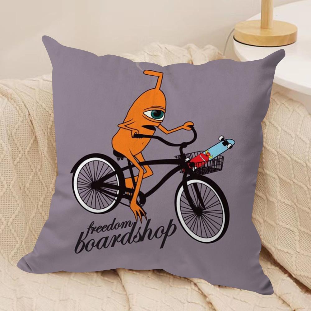 T-Toy M-MachineS S-SkateS Cushion Cover Silky Short Plush Double-Sided Printed Pillow Case for Sofa All Seasons Home Decor Gift