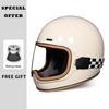Retro Motorcycle Helmet for Men Women Motorcycle Full Face Helmets Anti-fog Lens Four Seasons Universal DOT Approved Full Helm