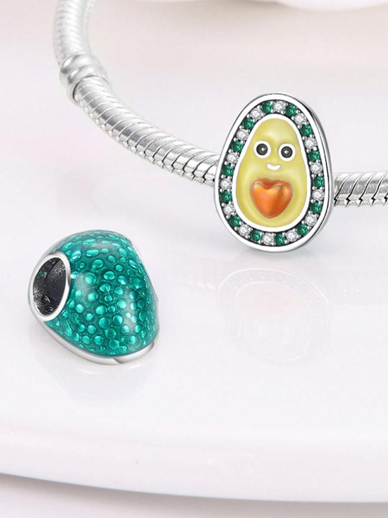 Avocado, Banana, Tomato Beads Charm Copper Plated Fit Charms Copperoriginal Bracelet For Jewelry Making Diy Charm