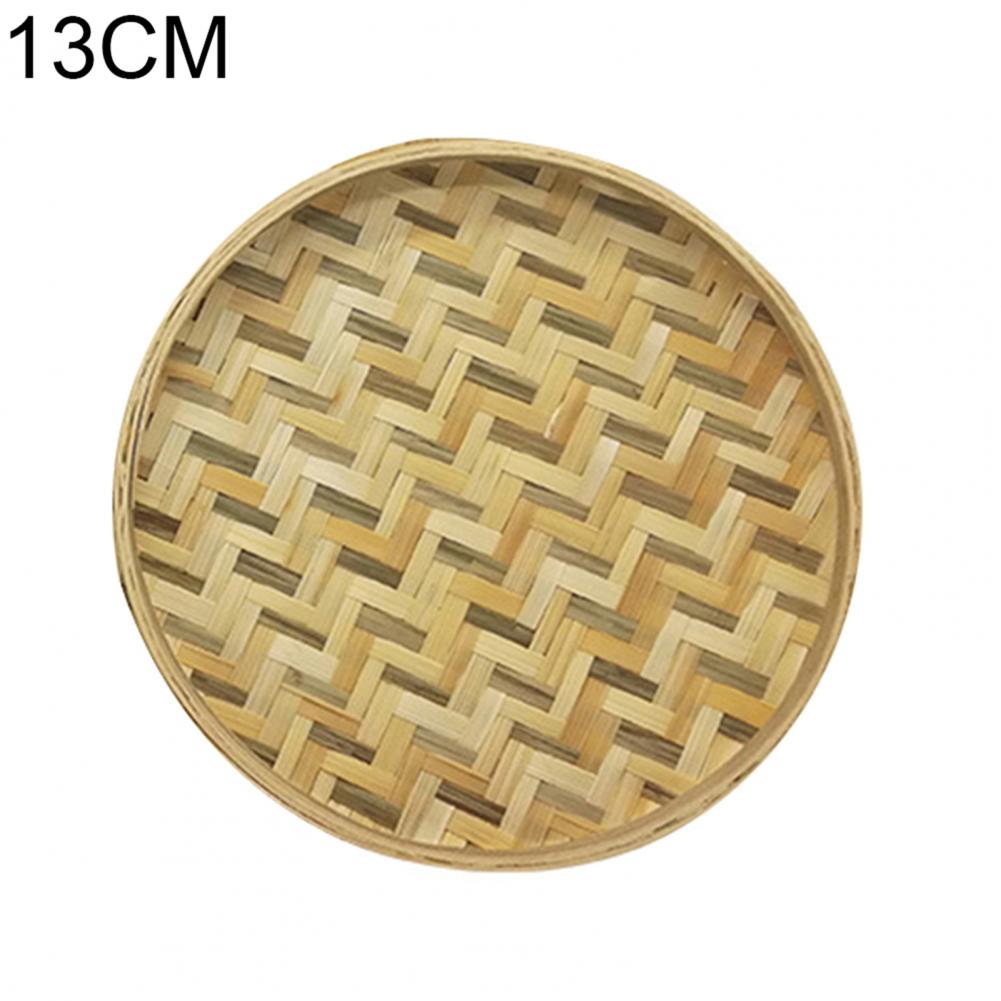 Бамбуковое сито Ручная работа Натуральная бамбуковая корзина Контейнер для хранения Плетеное сито Корзина для фруктов и чая Органайзер для хранения Подносы для хранения