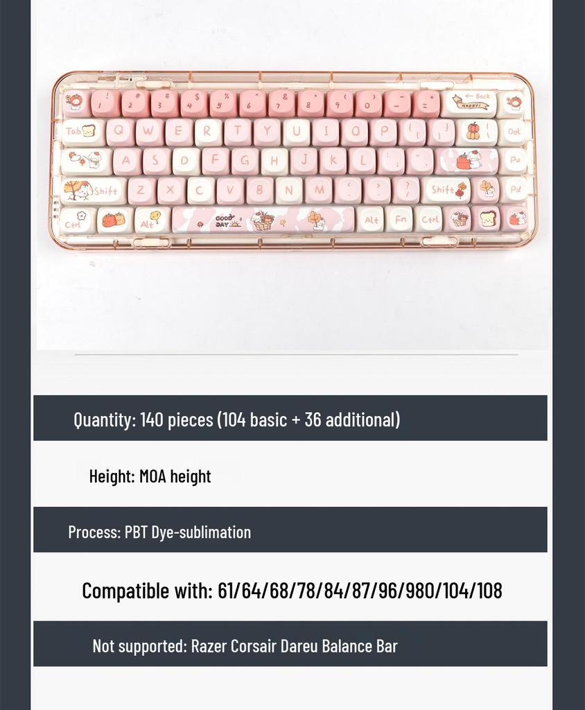 Autumn Puppy Cartoon Keycaps - High-Quality, Cute, Compatible for Girls' Cross Switch DIY Computer Accessories